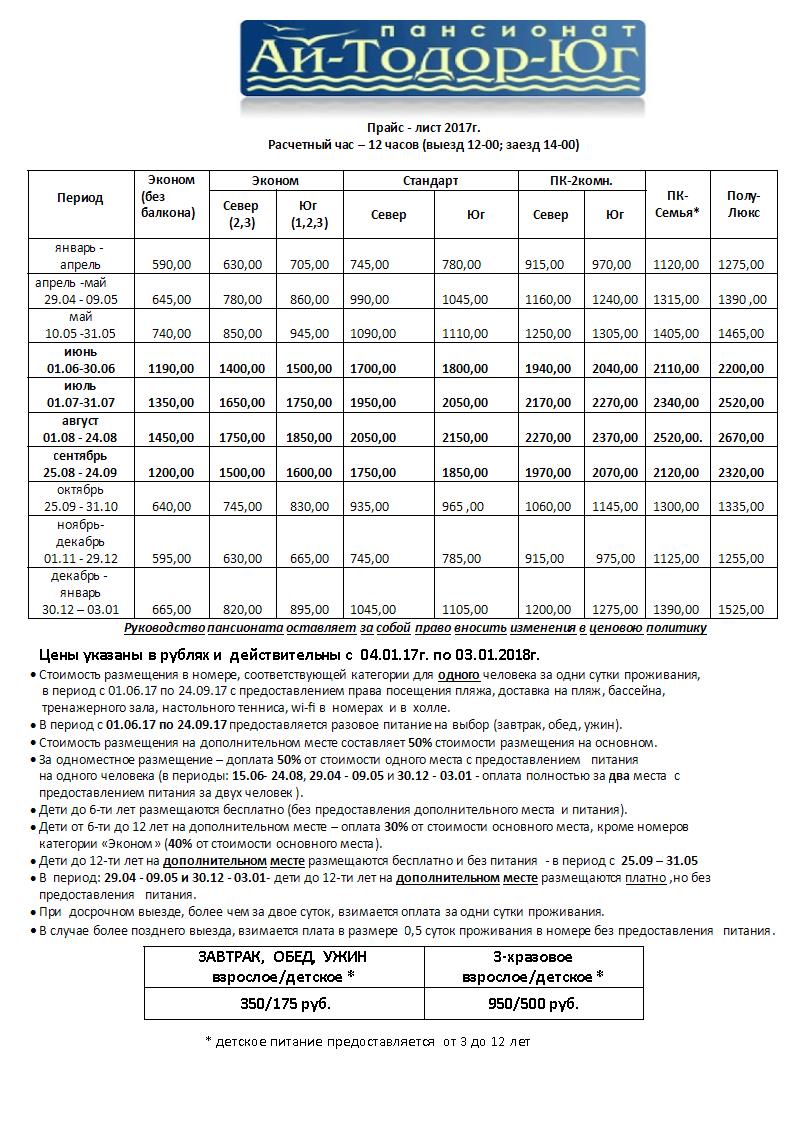 Прайс юг. Югу расписание.