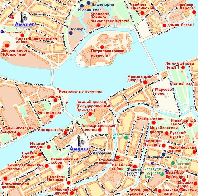 Карта санкт петербурга с улицами и домами и магазинами