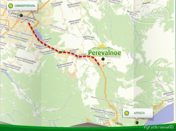 Перевальное крым карта