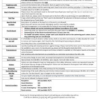 Arabia Azur Resort ALL INCLUSIVE INFO SHEET PAGE 