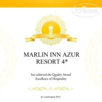 Marlin Inn Azur Resort Отель получил сертификат качес