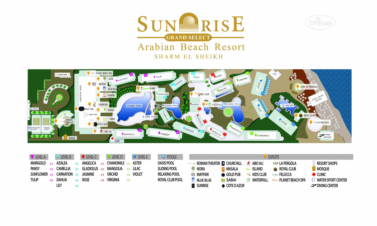 Sunrise resort hotel 5 карта отеля