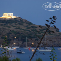 Aegeon Beach Temple at night