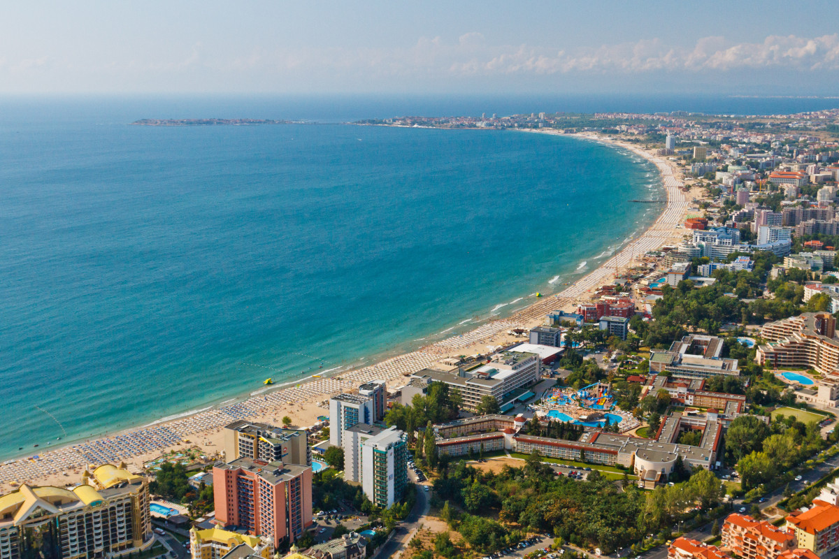 Пляж курорта золотые Пески Болгария