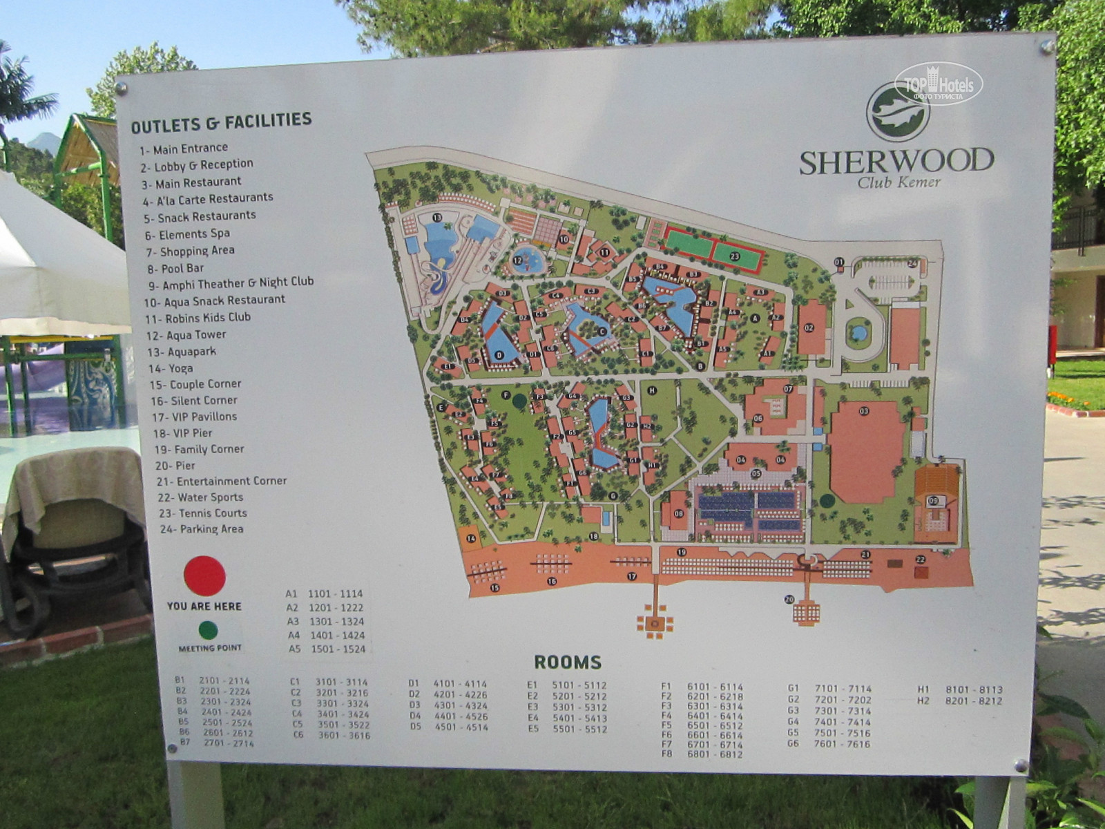 Sherwood exclusive kemer 5 карта отеля