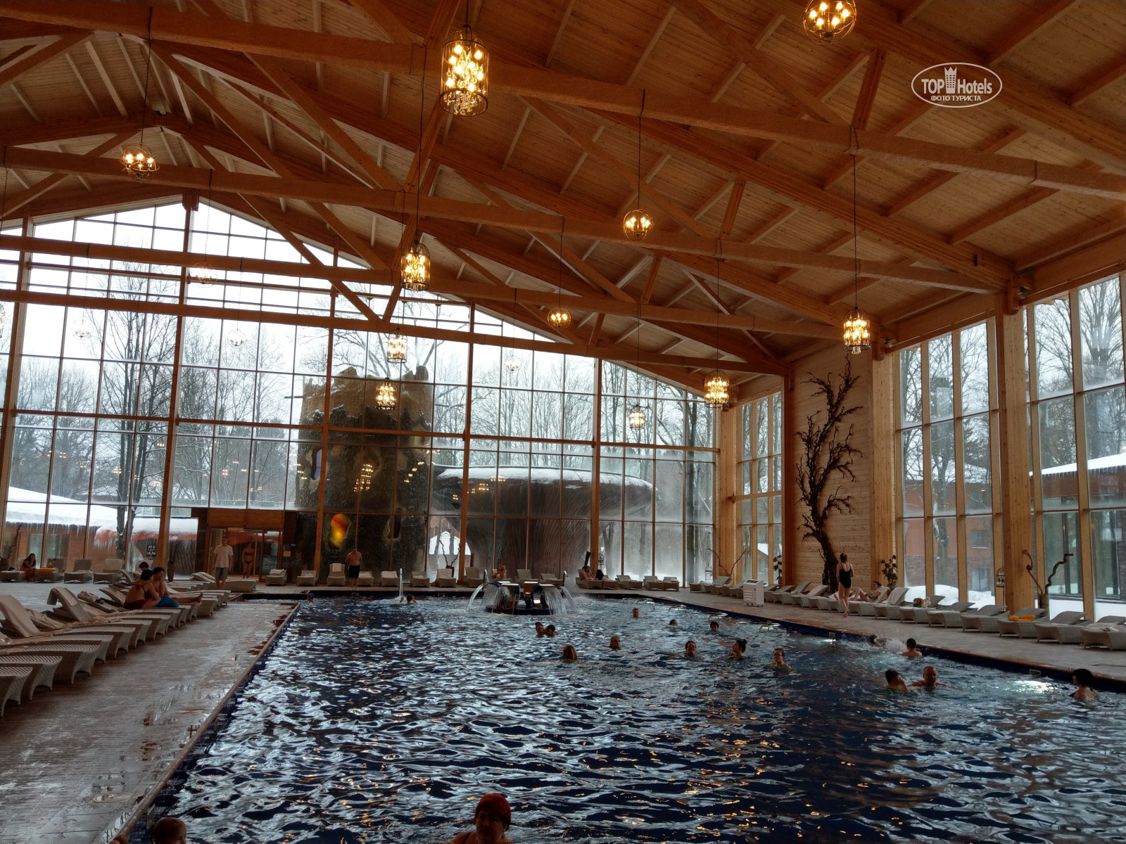 парк отель солнечный бассейн зимой