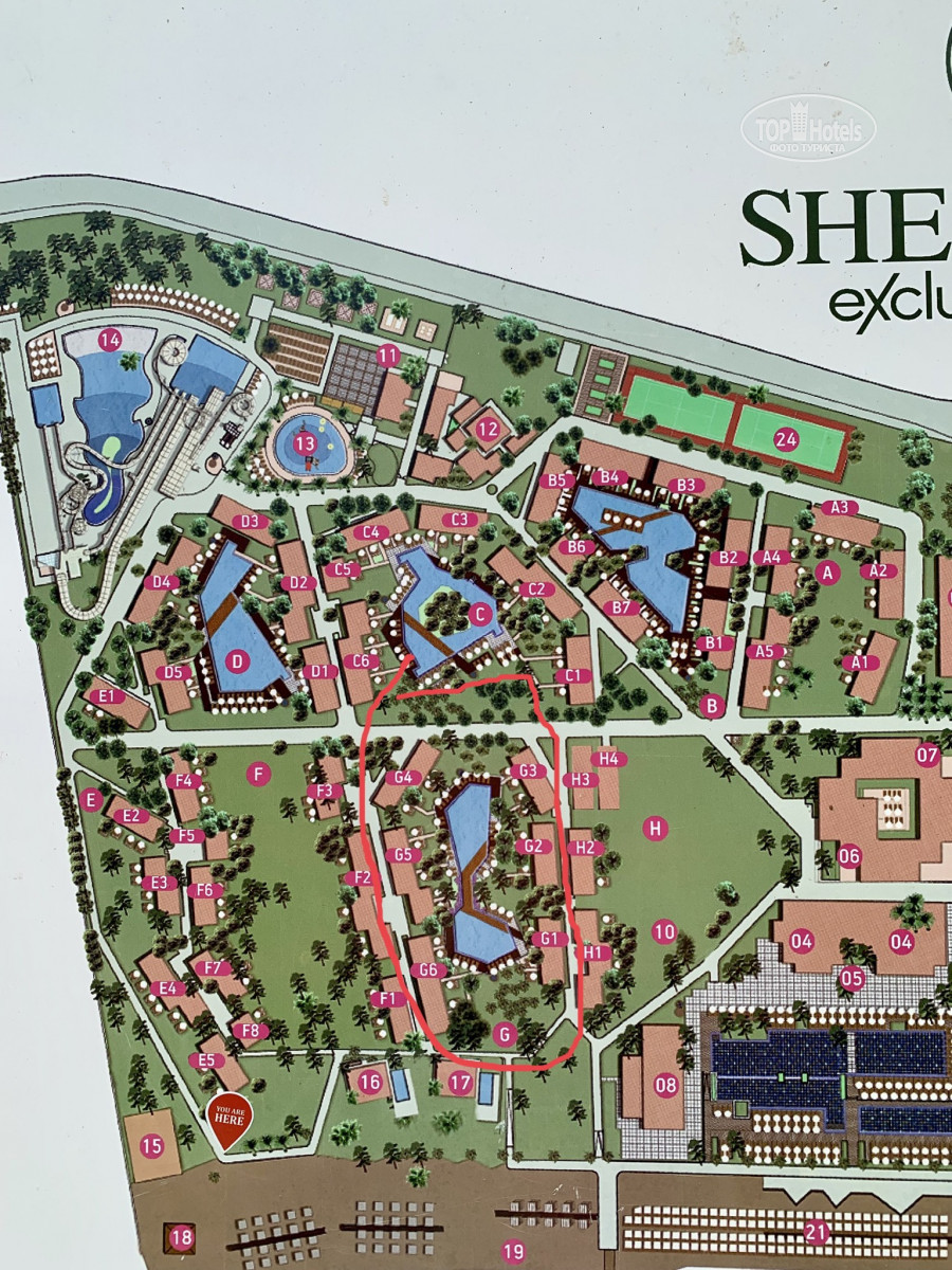 Sherwood exclusive kemer 5 карта отеля