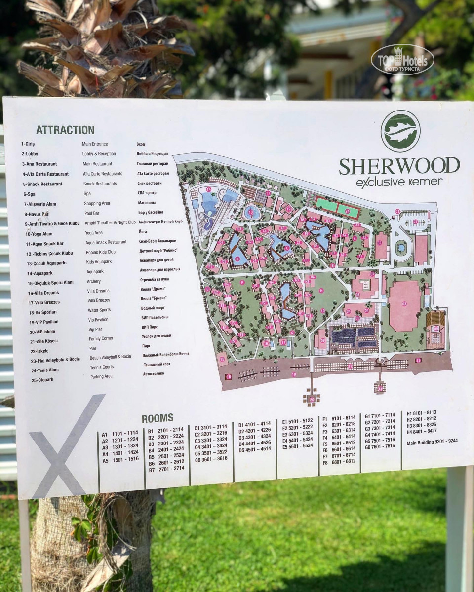 Sherwood exclusive kemer 5 карта отеля