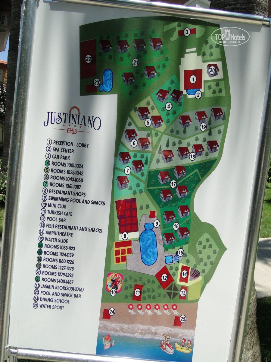 Justiniano club alanya 4 карта отеля